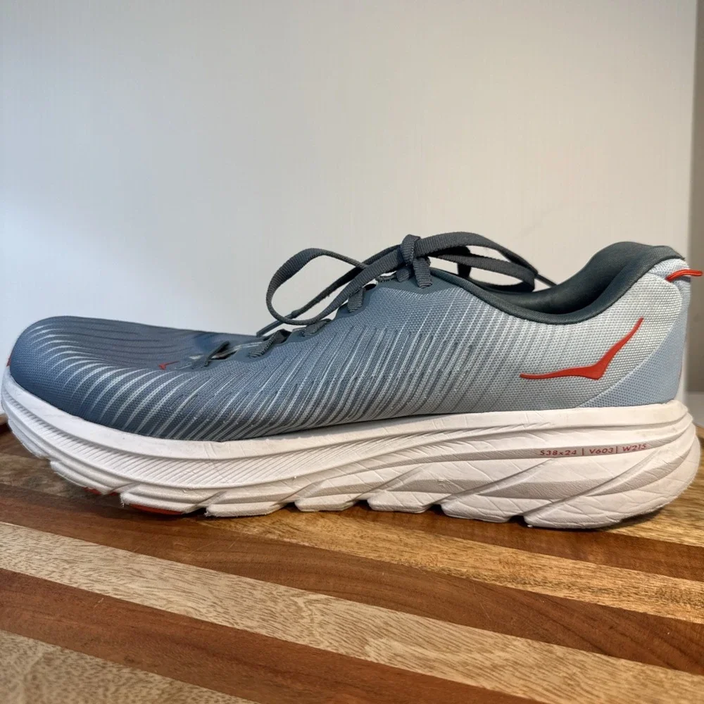 Hoka One One Mens Rincon 3 1121370 Blue Running Shoes Sneakers Size 10 2E WIDE